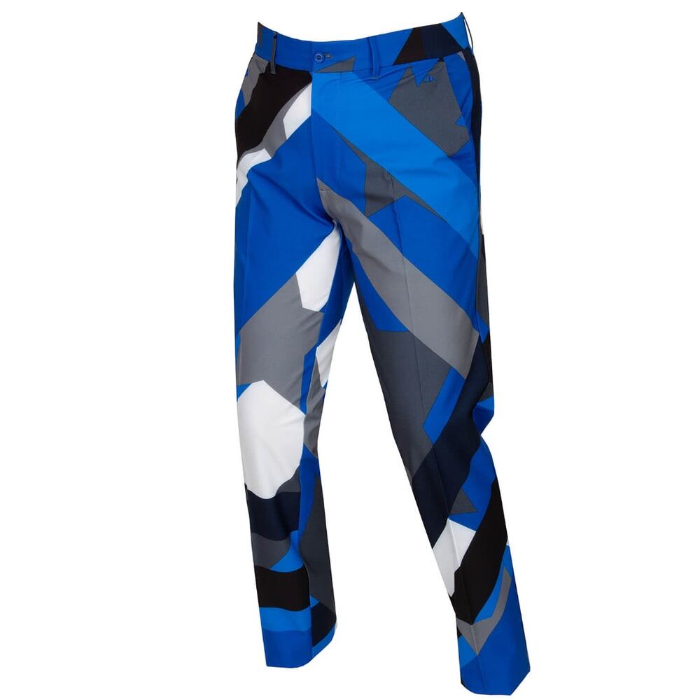 NWT J.Lindeberg Blue Flag Patchwork - O461‎ Golf Pant, Sz 32x34